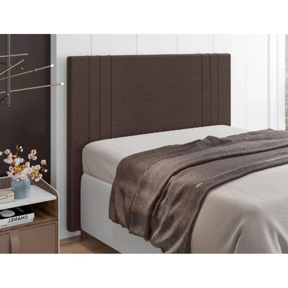 Cabeceira Box Solteiro 0,90cm Marrom Ferrara Italian Flex