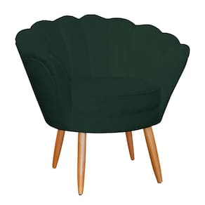 Poltrona Decorativa para Sala de Estar Charm Suede Verde - Montanaris Decor