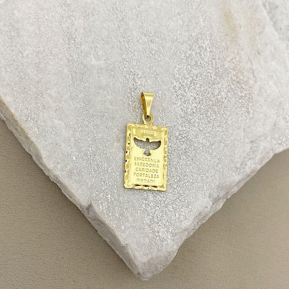 Pingente Placa Espírito Santo com Escrita
