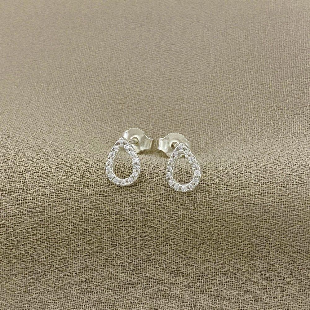 Brinco Gota Cravejada com Zircônia