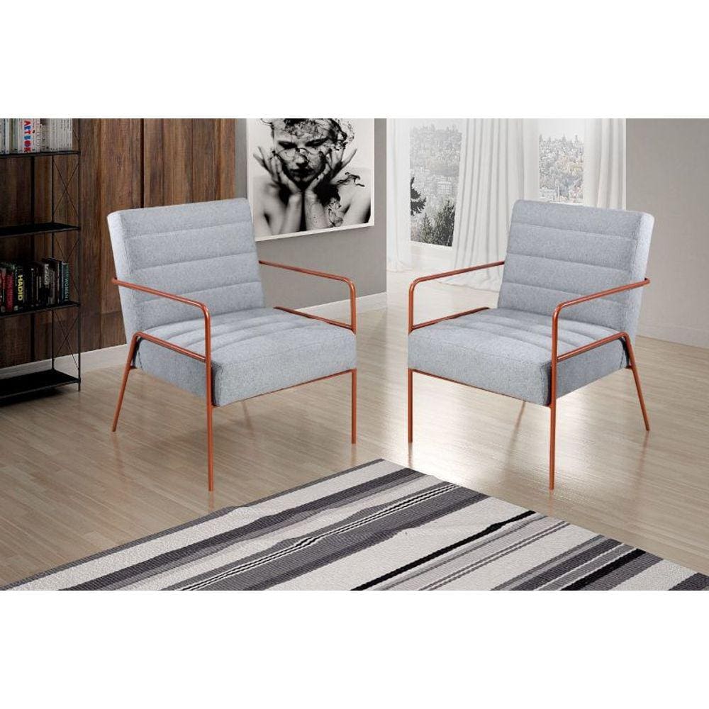 Poltrona decorativa para sala - Roma - CM Decor