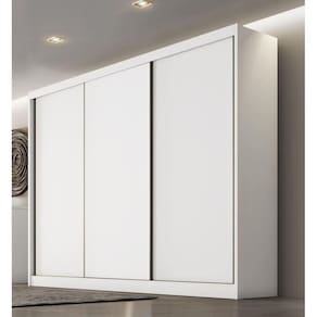 Guarda Roupa Casal 3 Portas 8 Gavetas - Diamond-Branco - Móveis Novo Horizonte
