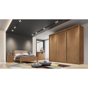 Guarda Roupa Casal 3 Portas 4 Gavetas - Medelim-Cumaru - Móveis Novo Horizonte