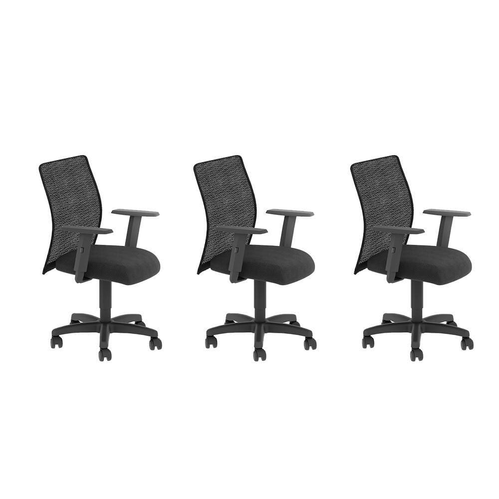 Conjunto 3 Cadeiras Executivas Class New Giratória Six