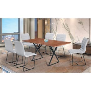 Sala de jantar retangular 6 cadeiras 1,60x0,90m - Angra - CM Decor