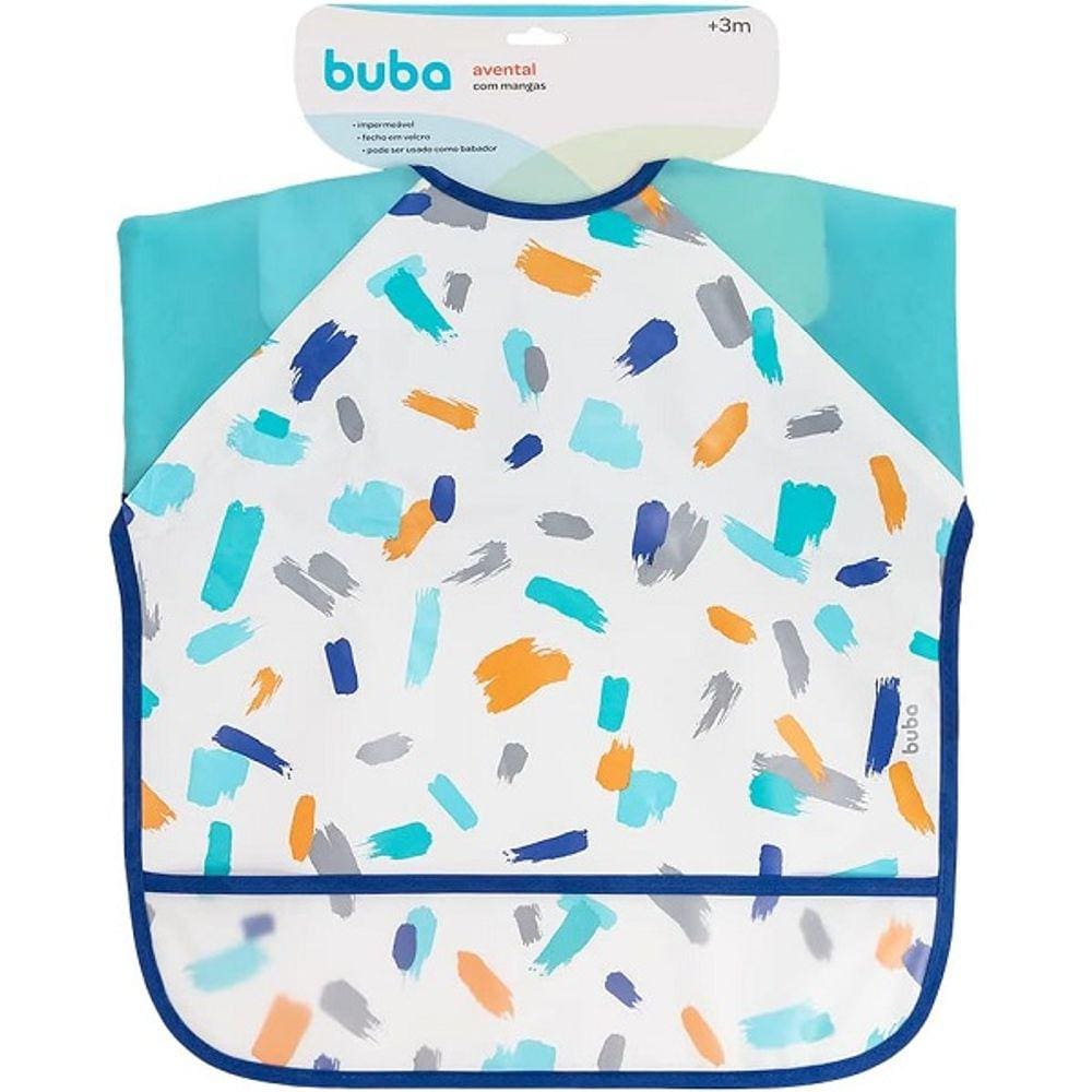 Babador Avental Manga Longa Infantil Bebe Impermeavel Pincelada