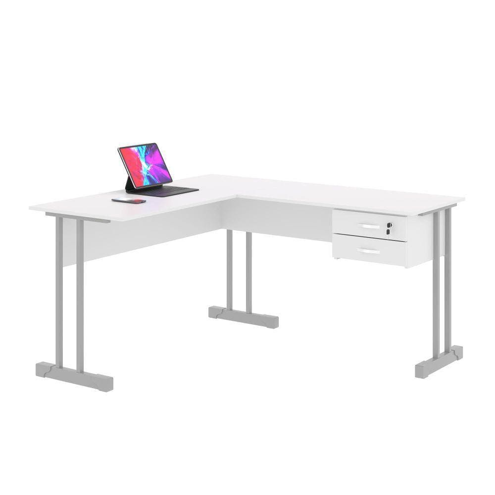 Mesa em L com 2 Gavetas Rael