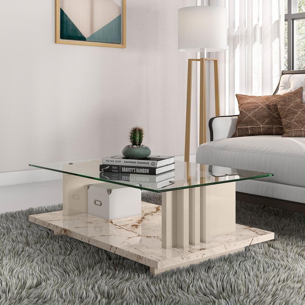 Mesa de Centro com Vidro Atenas