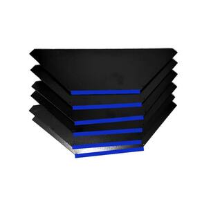 Kit 6 Bandejas Para Gondola Canto SP 30 Preto Pe Azul