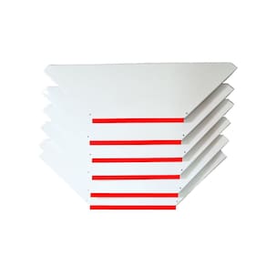 Kit 6 Bandejas Para Gondola Canto SP 30 Branco Pe Vermelho
