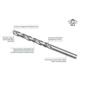 Broca Aço Rápido 6mm - Cortag - 10 Peças COD 61921