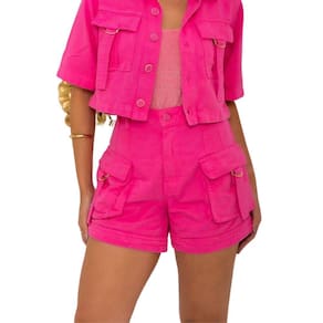 Shorts Feminino Cargo Lumini Rosa 02063