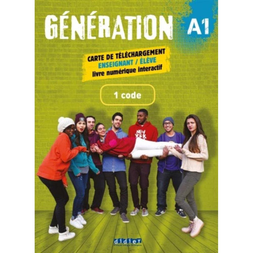 Generation 1 (A1) - Livre + Cahier Numeriques Interactifs - Carte Enseignant / Eleve - 1 Code