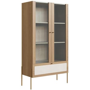 Cristaleira 2 PT Vidro 1 GVT Pes Metal 28963 Hanover Artesano