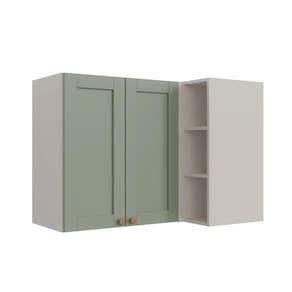 Armário Aéreo de Canto Reto 2 Portas 3 Nichos Arizona Cabecasa Madeiramadeira Branco/Menta