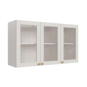 Armário Aéreo 3 Portas 120cm com Porta de Vidro Arizona Cabecasa Madeiramadeira Branco
