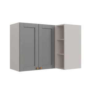 Armário Aéreo de Canto Reto 2 Portas 3 Nichos Arizona Cabecasa Madeiramadeira Branco/Cinza