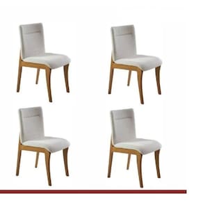 Conjunto 4 Cadeiras Estofadas Debora Espresso Móveis Cinamomo/Losango