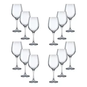 Jogo 12 Unidades Taças Barone 385ml Vinhos Premium Vidro Nadir