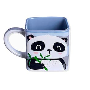 Caneca Cubo Quadrada Panda Bambu Bichinho Fofinho Fofo Café