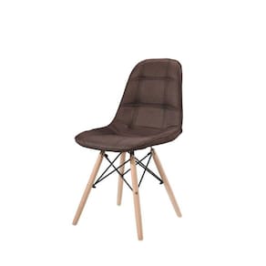 Cadeira Eames DKR Revest. Tecido C/ Capitonê Base Madeira