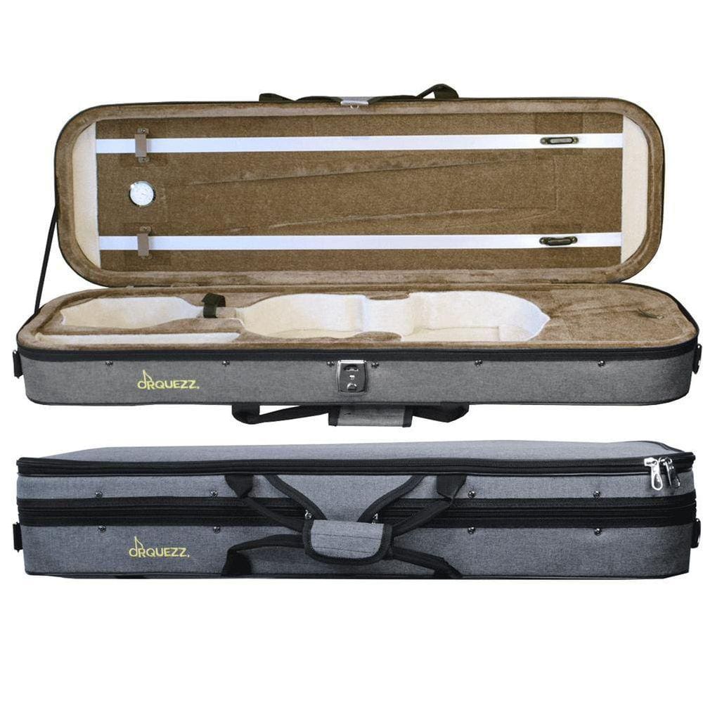 Estojo Térmico Violino 4/4 Marrom Claro Oxford Cinza
