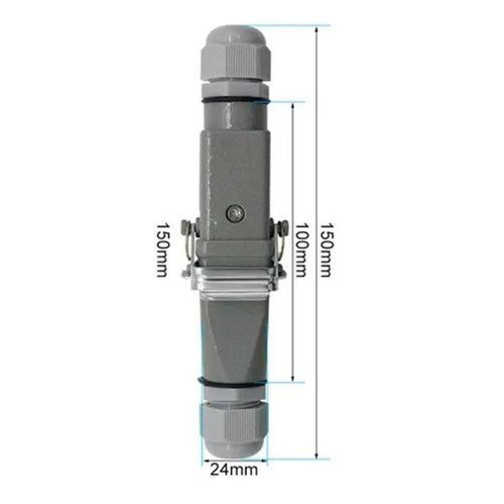 Tomada 6 Pinos Multipolar - 16A - Alumínio Cinza