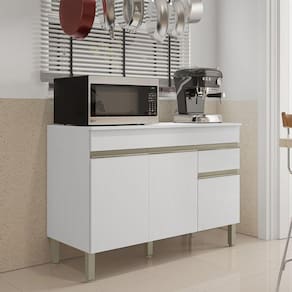 Balcão 3 Portas 1 Gaveta 120cm com Tampo Line Supremo