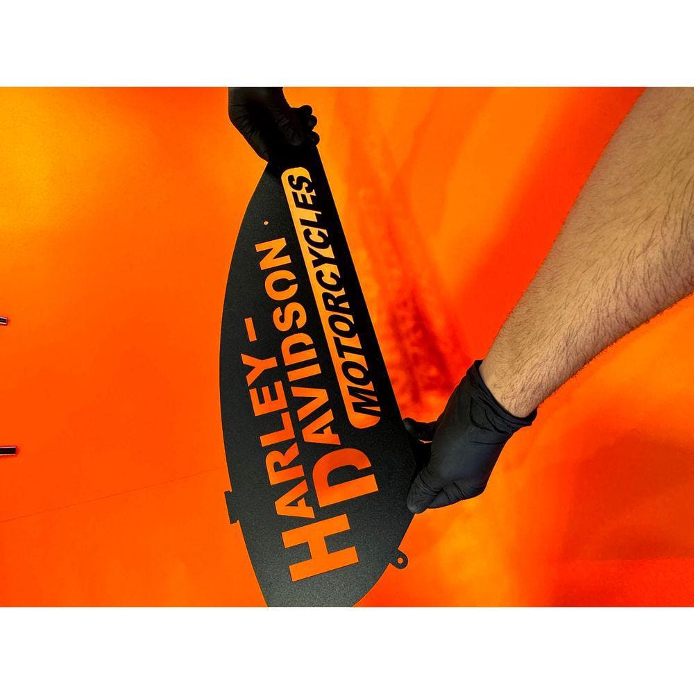 Quadro Tanque Harley 49x18 cm Preto Lixa