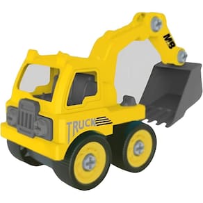 BM026 - BRINQUEDO DE MONTAR E DESMONTAR DE PLASTICO AMARELO 25 pecas (CONSTRUTORES ESCAVADEIRA) - 7898706182563