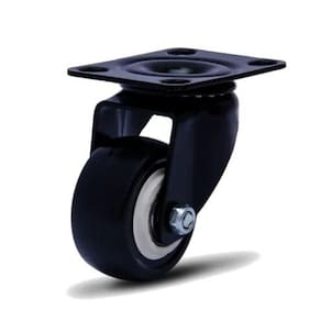 ROD.PRETO 1.5 8 GIR. com PLACA 60X43 RODA BP com ROL.ESF PRE