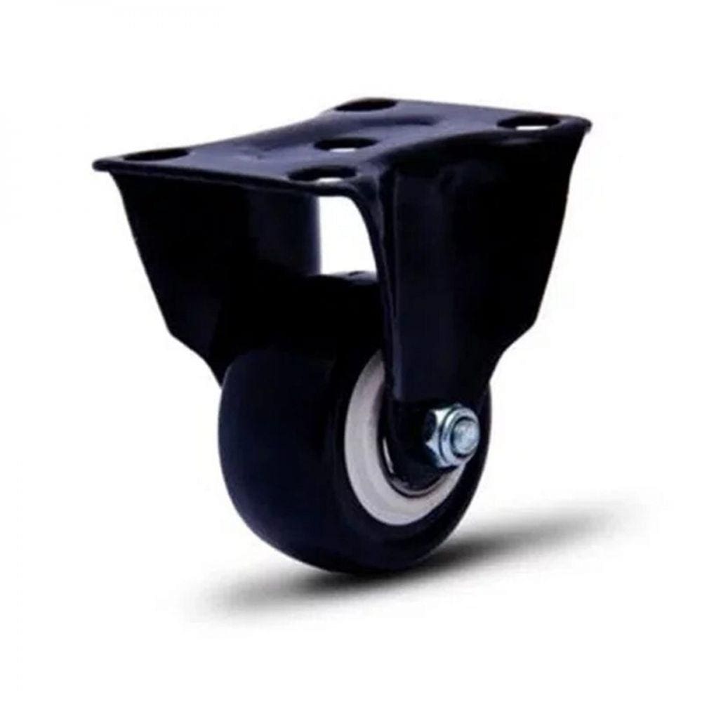 ROD.PRETO 1.5 8 FIXO com PLACA 60X43 RODA BP com ROL.ESF PR