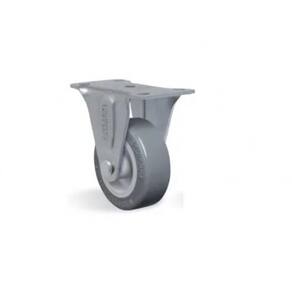ROD. CINZA FIXO 210 com PLACA E RODA EM PVC com PP FURO PAS