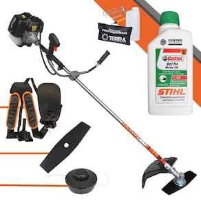 Roçadeira Terra Profissional GRH520 Black Á Gasolina 52cc 2,5Hp Alta Potencia e Economia + ÓLEO CASTROL STIHL 2 Tempos de 500ml