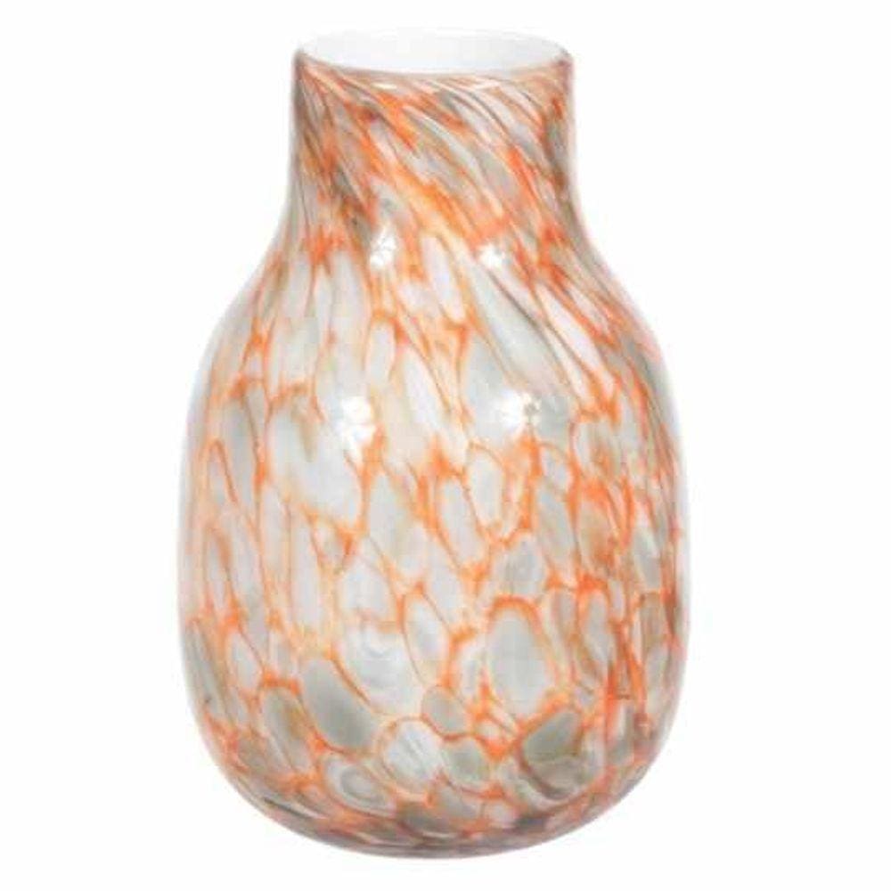Vaso Laranja Decorativo Vidro 24cm x 17cm
