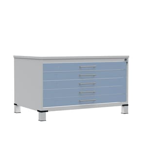 Mapoteca de Aço com 05 Gavetas Cinza/Azul Dali