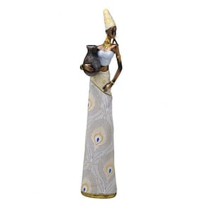 Estatueta Africana Decorativa - 39,5x10cm -34140