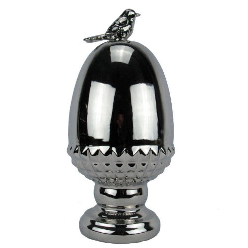 Peça Decorativa Prateado -38x16cm - 27450