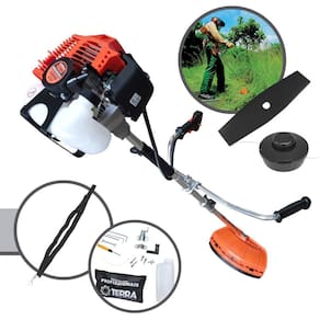 Roçadeira Podador de Grama Á Gasolina GRHB430 Bipartida Terra 43cc 12.000rpm Alta Rotação e Performance Ideal P/ Limpeza e Manutenção de Rodovias