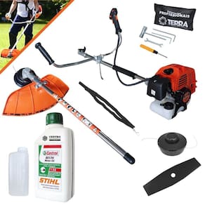 Roçadeira 43cc Bipartida Á Gasolina GRHB430 1,7Hp 12.000RPM Alta Performance, Robusta e Econômica Com Faca 2 Pontas e Carretel Nylon + ÓLEO STIHL 2T