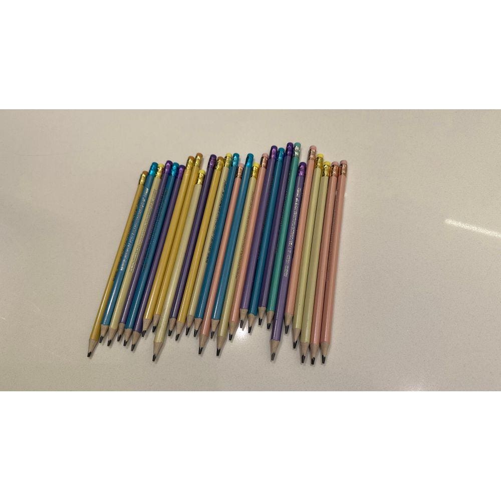 10 Lápis Borracha Preto Material Escolar Kawaii - Papelaria Fofa