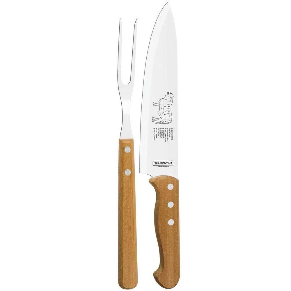 Garfo e Faca para Churrasqueiro 20cm Tramontina (2 pcs) - Carving set –  Brazuka Meat