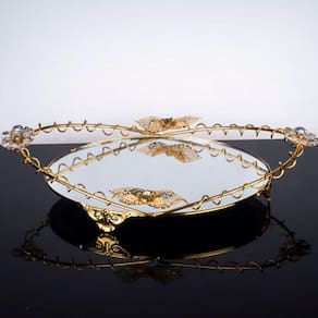 Bandeja Dourado Espelhado - 8x36x24cm - 28922