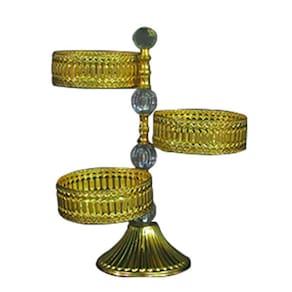 Doceira Turca de 3 andares em Metal Dourado - 28906