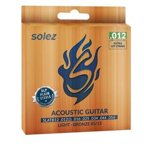 Encordoamento Para Violão Aço .012 Solez SLATB12 Bronze