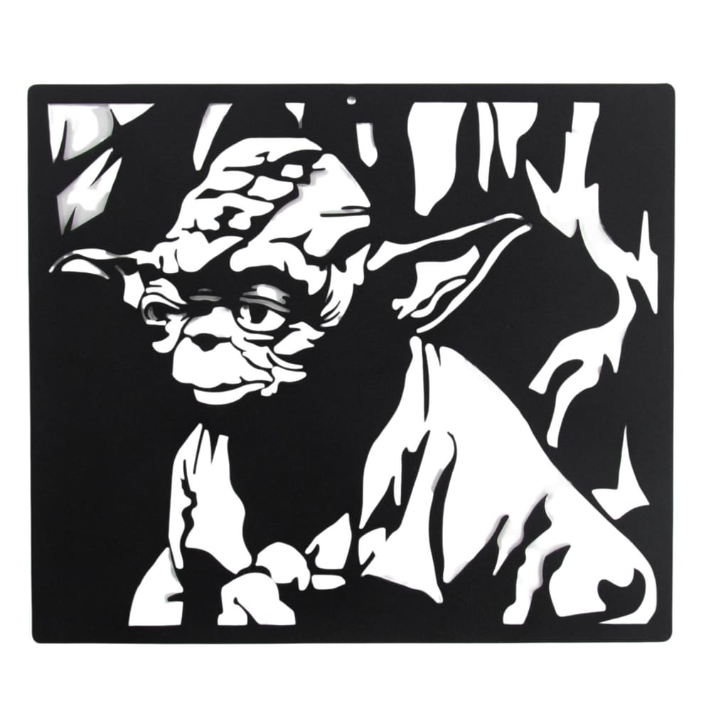 Quadro Yoda Star Wars  38x33 Cm Preto Lixa
