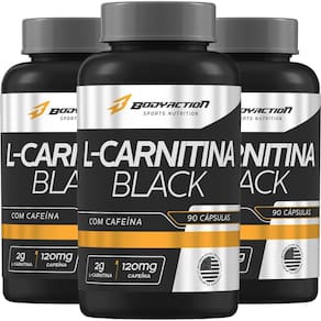 L-Carnitina Black 2G Cafeína 120Mg 90 Cápsulas Bodyactio 3Un
