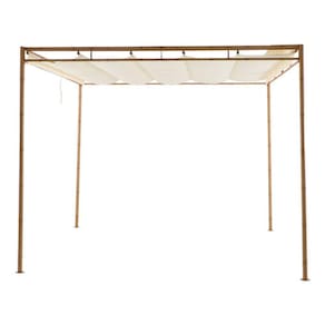 Pergolado Retrátil Aço E Poliester Tenda 3x3 - Bamboo