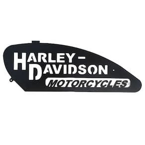 Quadro Tanque Harley 49x18 cm Preto Black Piano