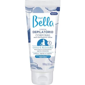Creme Depilatório Corporal - Coco e Algodão, Depil Bella, 100g
